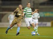 22 March 2011; Karl Sheppard, Shamrock Rovers, in action against Pat McShane, Lisburn Distillery. Setanta Sports Cup Quarter-Final 2nd Leg, Shamrock Rovers v Lisburn Distillery, Tallaght Stadium, Tallaght, Co. Dublin. Picture credit: Barry Cregg / SPORTSFILE