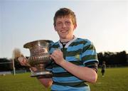 23 March 2011; St. Gerard's School captain Aaron Cafferky with the Fr. Godfrey Cup. Fr. Godfrey Cup Final, Cistercian College Roscrea v St. Gerard's School, Templeville Road, Dublin. Picture credit: Barry Cregg / SPORTSFILE