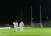 23 March 2011; A general view of two umpires making their way back to the goals for the second half of the game. Cadbury Leinster GAA Football Under 21 Championship Semi-Final, Longford v Westmeath, Pairc Tailteann, Navan, Co. Meath. Picture credit: Barry Cregg / SPORTSFILE