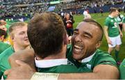 5 November 2016; Simon Zebo of Ireland celebrates victory after the International rugby match between Ireland and New Zealand at Soldier Field in Chicago, USA. Photo by Brendan Moran/Sportsfile