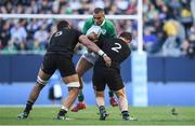5 November 2016; Simon Zebo of Ireland is tackled by Jerome Kaino, left, and Dane Coles of New Zealand during the International rugby match between Ireland and New Zealand at Soldier Field in Chicago, USA. Photo by Brendan Moran/Sportsfile
