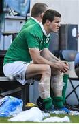 5 November 2016; Jonathan Sexton of Ireland sits on the bench after being substituted during the International rugby match between Ireland and New Zealand at Soldier Field in Chicago, USA. Photo by Brendan Moran/Sportsfile