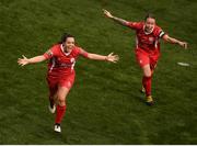 6 November 2016; Noelle Murray, left, of Shelbourne Ladies celebrates after scoring her side's first goal with team-mate Pearl Slattery during the Continental Tyres FAI Women's Senior Cup Final game between Shelbourne Ladies and Wexford Youths at Aviva Stadium in Lansdowne Road, Dublin. Photo by Stephen McCarthy/Sportsfile