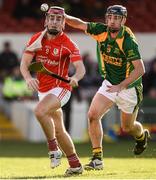 6 November 2016; Simon Griffin of Monaleen in action against James Godley of Kilmoyley during the AIB Munster Intermediate Club Hurling Championship Semi-Final game between Kilmoyley and Monaleen at Gaelic Grounds in Limerick. Photo by Diarmuid Greene/Sportsfile
