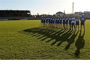 6 November 2016; The Raharney team stand for the national anthem ahead of the AIB Leinster GAA Hurling Senior Club Championship quarter-final game between Raharney and St Mullins at TEG Cusack Park in Mullingar, Co. Westmeath. Photo by Sam Barnes/Sportsfile