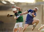 6 November 2016; Killian Doyle of Raharney in action against Jack Kavanagh of St Mullins during the AIB Leinster GAA Hurling Senior Club Championship quarter-final game between Raharney and St Mullins at TEG Cusack Park in Mullingar, Co. Westmeath. Photo by Sam Barnes/Sportsfile