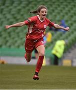 6 November 2016; Leanne Kiernan of Shelbourne Ladies celebrates after scoring her side's fifth goal during the Continental Tyres FAI Women's Senior Cup Final game between Shelbourne Ladies and Wexford Youths at Aviva Stadium in Lansdowne Road, Dublin. Photo by David Maher/Sportsfile