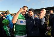 6 November 2016; Seamus Murphy of St Mullins is congratulated by supporters following the AIB Leinster GAA Hurling Senior Club Championship quarter-final game between Raharney and St Mullins at TEG Cusack Park in Mullingar, Co. Westmeath. Photo by Sam Barnes/Sportsfile