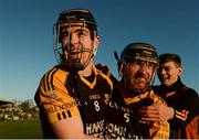 6 November 2016; Tony Kelly, left, and Gearóid O'Connell of Ballyea celebrate after the AIB Munster GAA Hurling Senior Club Championship semi-final game between Ballyea and Thurles Sarsfields at Cusack Park in Ennis, Co Clare. Photo by Piaras Ó Mídheach/Sportsfile