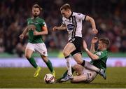 6 November 2016; David McMillan of Dundalk is tackled by Steven Beattie of Cork City during the Irish Daily Mail FAI Cup Final match between Cork City and Dundalk at Aviva Stadium in Lansdowne Road, Dublin. Photo by Seb Daly/Sportsfile