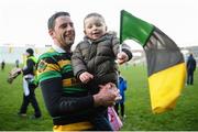 6 November 2016; David Cunningham of Glen Rovers with his son Diarmuid Cunningham, aged 2, after the AIB Munster GAA Hurling Senior Club Championship semi-final game between Patrickswell and Glen Rovers at Gaelic Grounds in Limerick. Photo by Diarmuid Greene/Sportsfile