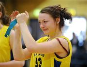 24 March 2011; A dejected Elisha Lavelle, St. Louis Community School, Kiltimagh, Co. Mayo, at the endof the game. Basketball Ireland Girls U16C Schools League Final, Colaiste Chiarain, Leixlip, Co. Kildare v St. Louis Community School, Kiltimagh, Co. Mayo, National Basketball Arena, Tallaght, Co. Dublin. Picture credit: Barry Cregg / SPORTSFILE