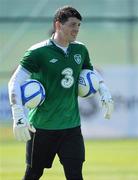 24 March 2011; Republic of Ireland goalkeeper Keiren Westwood in action during squad training ahead of their EURO2012 Championship Qualifier match against Macedonia on Saturday. Republic of Ireland Squad Training, Gannon Park, Malahide, Co. Dublin. Picture credit: Brendan Moran / SPORTSFILE
