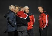 23 March 2011; Cork manager John Cleary with selectors, from left, Mick O'Loughlin, Brian Herlihy, Michael Linehan and Donal McCarthy. Cadbury Munster GAA Football Under 21 Championship Semi-Final, Cork v Tipperary, Pairc Ui Rinn, Cork. Picture credit: Stephen McCarthy / SPORTSFILE