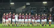 23 March 2011; The Westmeath team stand for the National Anthem before the game. Cadbury Leinster GAA Football Under 21 Championship Semi-Final, Longford v Westmeath, Pairc Tailteann, Navan, Co. Meath. Picture credit: Barry Cregg / SPORTSFILE