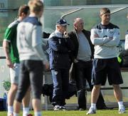 25 March 2011; Republic of Ireland manager Giovanni Trapattoni with former Republic of Ireland International Mick Martin during squad training ahead of their EURO2012 Championship Qualifier match against Macedonia on Saturday. Republic of Ireland Squad Training, Gannon Park, Malahide, Co. Dublin. Picture credit: David Maher / SPORTSFILE