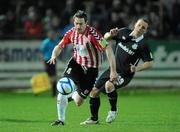 25 March 2011; Barry Molloy, Derry City, in action against Billy Dennehy, Shamrock Rovers. Airtricity League Premier Division, Derry City v Shamrock Rovers, Brandywell, Derry. Picture credit: Oliver McVeigh / SPORTSFILE