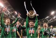 6 November 2016; Winning goalscorer Seán Maguire celebrates with the cup following the Irish Daily Mail FAI Cup Final match between Cork City and Dundalk at Aviva Stadium in Lansdowne Road, Dublin. Photo by David Maher/Sportsfile