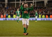 6 November 2016; Seán Maguire of Cork City celebrates after scoring the winning goal for his side during the Irish Daily Mail FAI Cup Final match between Cork City and Dundalk at Aviva Stadium in Lansdowne Road, Dublin. Photo by Eóin Noonan/Sportsfile