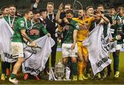 6 November 2016; The Cork City squad celebrate with the cup after the Irish Daily Mail FAI Cup Final match between Cork City and Dundalk at Aviva Stadium in Lansdowne Road, Dublin. Photo by David Maher/Sportsile