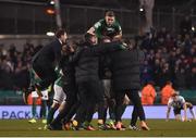 6 November 2016; Cork City players celebrate at the end of the Irish Daily Mail FAI Cup Final match between Cork City and Dundalk at Aviva Stadium in Lansdowne Road, Dublin. Photo by David Maher/Sportsfile
