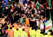 6 November 2016; Steven Beattie of Cork City celebrates with supporters following the Irish Daily Mail FAI Cup Final match between Cork City and Dundalk at Aviva Stadium in Lansdowne Road, Dublin. Photo by Stephen McCarthy/Sportsfile