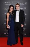 4 November 2016; Tyrone footballer Peter Harte and Aine Canavan arrive for the 2016 GAA/GPA Opel All-Stars Awards at the Convention Centre in Dublin. Photo by Ramsey Cardy/Sportsfile