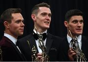 4 November 2016; Dublin footballers, from left, Dean Rock, Brian Fenton and Diarmuid Connolly with their awards at the 2016 GAA/GPA Opel All-Stars Awards at the Convention Centre in Dublin. Photo by Ramsey Cardy/Sportsfile