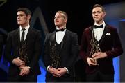 4 November 2016; Dublin footballers, from left, Diarmuid Connolly, Ciaran Kilkenny and Dean Rock with their awards at the 2016 GAA/GPA Opel All-Stars Awards at the Convention Centre in Dublin. Photo by Ramsey Cardy/Sportsfile