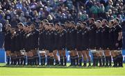 5 November 2016; The New Zealand team stand for the national anthem before the International rugby match between Ireland and New Zealand at Soldier Field in Chicago, USA. Photo by Brendan Moran/Sportsfile