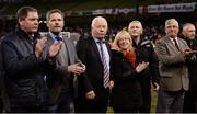 6 November 2016; The Galway United 1991 FAI Senior Challenge Cup winning Jubilee Team, from left, John Cleary, Peter Carpenter, manager Joey Malone, representing the late Tommy Keane wife Paula Keane, Larry Wyse and physio Geaorge Guest during the Continental Tyres Women's Senior Cup Final game between Wexford Youths and Shelbourne at Aviva Stadium in Lansdowne Road, Dublin. Photo by Seb Daly/Sportsfile