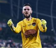 6 November 2016; Cork City goalkeeper Mark McNulty celebrates at the end of the Irish Daily Mail FAI Cup Final match between Cork City and Dundalk at Aviva Stadium in Lansdowne Road, Dublin. Photo by David Maher/Sportsfile