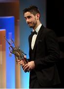4 November 2016; Donegal footballer Ryan McHugh with his award at the 2016 GAA/GPA Opel All-Stars Awards at the Convention Centre in Dublin. Photo by Ramsey Cardy/Sportsfile