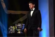 4 November 2016; Tyrone footballer Mattie Donnelly with his award at the 2016 GAA/GPA Opel All-Stars Awards at the Convention Centre in Dublin. Photo by Ramsey Cardy/Sportsfile