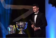 4 November 2016; Mayo footballer Brendan Harrison with his award at the 2016 GAA/GPA Opel All-Stars Awards at the Convention Centre in Dublin. Photo by Ramsey Cardy/Sportsfile