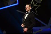 4 November 2016; Dublin footballer Brian Fenton with his award at the 2016 GAA/GPA Opel All-Stars Awards at the Convention Centre in Dublin. Photo by Ramsey Cardy/Sportsfile