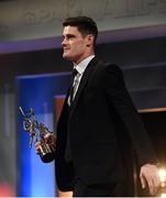 4 November 2016; Dublin footballer Diarmuid Connolly with his award at the 2016 GAA/GPA Opel All-Stars Awards at the Convention Centre in Dublin. Photo by Ramsey Cardy/Sportsfile