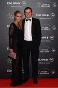 4 November 2016; Kilkenny hurler Padraig walsh and Sarah Hickey arrive for the 2016 GAA/GPA Opel All-Stars Awards at the Convention Centre in Dublin. Photo by Ramsey Cardy/Sportsfile