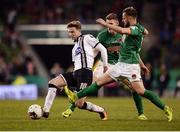 6 November 2016; Ronan Finn of Dundalk in action against Greg Bolger of Cork City during the Irish Daily Mail FAI Cup Final match between Cork City and Dundalk at Aviva Stadium in Lansdowne Road, Dublin. Photo by Seb Daly/Sportsfile