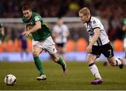 6 November 2016; Daryl Horgan of Dundalk in action against Gearóid Morrissey of Cork City during the Irish Daily Mail FAI Cup Final match between Cork City and Dundalk at Aviva Stadium in Lansdowne Road, Dublin. Photo by Seb Daly/Sportsfile