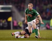 6 November 2016; Stephen Dooley of Cork City is tackled by John Mountney of Dundalk during the Irish Daily Mail FAI Cup Final match between Cork City and Dundalk at Aviva Stadium in Lansdowne Road, Dublin. Photo by Seb Daly/Sportsfile