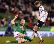 6 November 2016; Colin Healy of Cork City in action against Ronan Finn of Dundalk during the Irish Daily Mail FAI Cup Final match between Cork City and Dundalk at Aviva Stadium in Lansdowne Road, Dublin. Photo by Seb Daly/Sportsfile