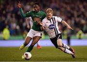 6 November 2016; Chiedozie Ogbene of Cork City in action against Daryl Horgan of Dundalk during the Irish Daily Mail FAI Cup Final match between Cork City and Dundalk at Aviva Stadium in Lansdowne Road, Dublin. Photo by Seb Daly/Sportsfile