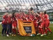 6 November 2016; Shelbourne Ladies celebrate at the end of the Continental Tyres FAI Women's Senior Cup Final game between Shelbourne Ladies and Wexford Youths at Aviva Stadium in Lansdowne Road, Dublin. Photo by David Maher/Sportsfile
