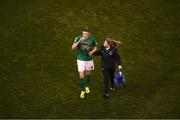 6 November 2016; Garry Buckley of Cork City with physio Grainne Desmond during the Irish Daily Mail FAI Cup Final match between Cork City and Dundalk at Aviva Stadium in Lansdowne Road, Dublin. Photo by Stephen McCarthy/Sportsfile