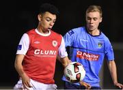 3 November 2016; Jason Grouse of St Patrick's Athletic in action against Mark Dignam of UCD during the SSE Airtricity Under 17 League Final match between UCD and St Patrick's Athletic at the UCD Bowl in Belfield, Dublin. Photo by Matt Browne/Sportsfile