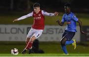 3 November 2016; Josh Hogan of St Patrick's Athletic in action against Yaya Camara of UCD during the SSE Airtricity Under 17 League Final match between UCD and St Patrick's Athletic at the UCD Bowl in Belfield, Dublin. Photo by Matt Browne/Sportsfile