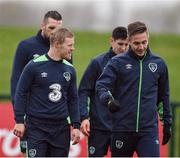8 November 2016; Daryl Horgan, left, and Kevin Doyle of Republic of Ireland during squad training at the FAI National Training Centre in the National Sports Campus, Abbotstown, Dublin. Photo by David Maher/Sportsfile