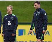 8 November 2016; Daryl Horgan, right, and Andy Boyle of Republic of Ireland during squad training at the FAI National Training Centre in the National Sports Campus, Abbotstown, Dublin. Photo by David Maher/Sportsfile