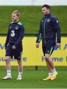 8 November 2016; Daryl Horgan, left, and Andy Boyle of Republic of Ireland during squad training at the FAI National Training Centre in the National Sports Campus, Abbotstown, Dublin. Photo by David Maher/Sportsfile